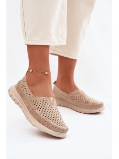 Openwork Light Women's Loafers Sergio Leone MK099H Gold 2