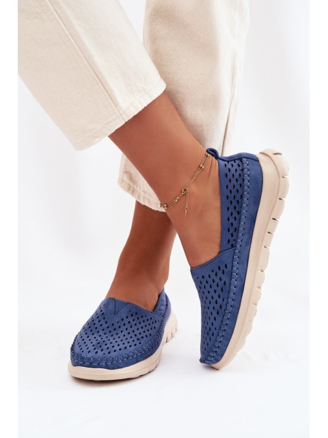 Open Lightweight Women's Moccasins Sergio Leone MK099H Blue 2