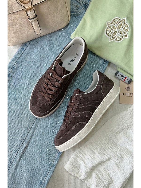 Vinceza Suede Sneakers 95400 Chocolate