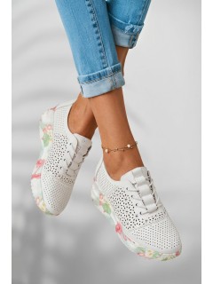 Leather Open Women's Shoes White Telina