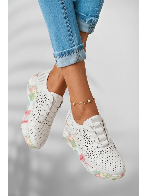 Leather Open Women's Shoes White Telina