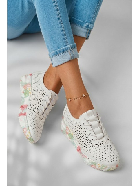 Leather Open Women's Shoes White Telina 2