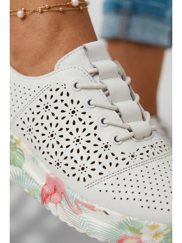 Leather Open Women's Shoes White Telina