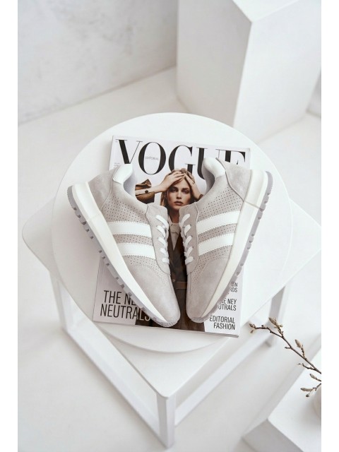 Women's Sneakers Gray Genuine Suede Marceline