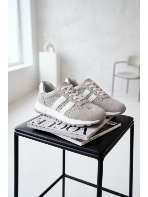 Women's Sneakers Gray Genuine Suede Marceline 2