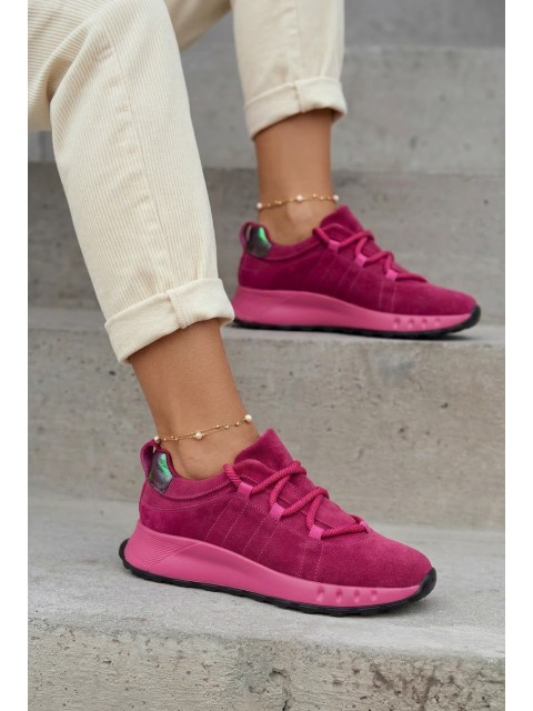 Leather Suede Women's Sneakers Fuchsia Bemela 2