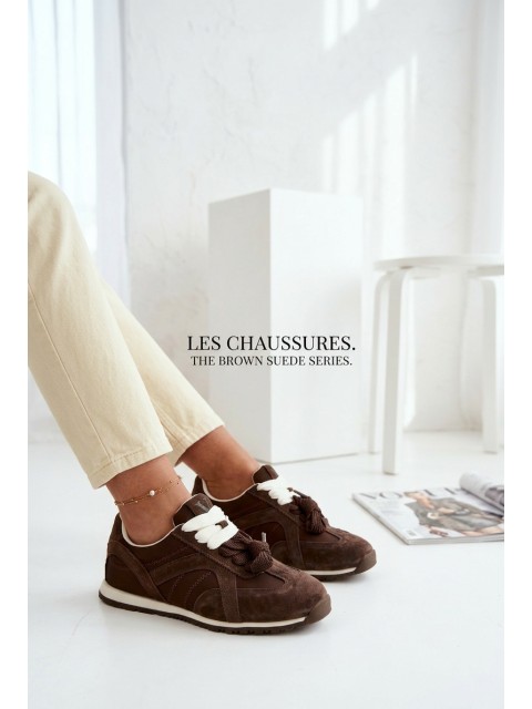 Vinceza Women's Suede Sneakers 86427 Chocolate 2