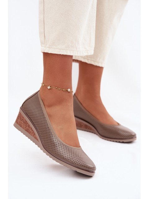 Women's Platform Shoes Vinceza 58629 Dark Beige 2