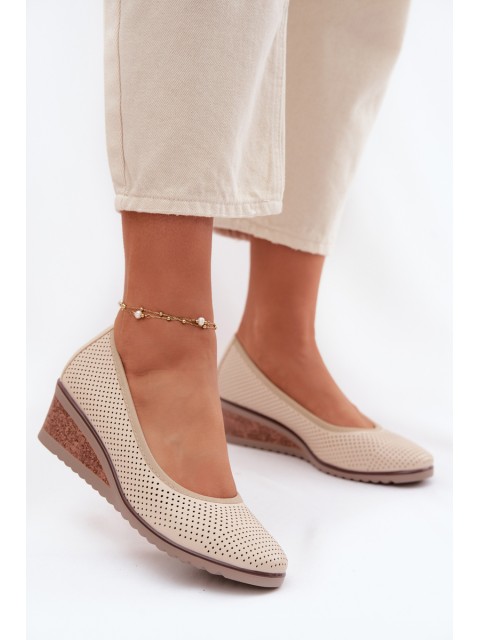 Women's Platform Shoes Vinceza 58629 Light Beige 2