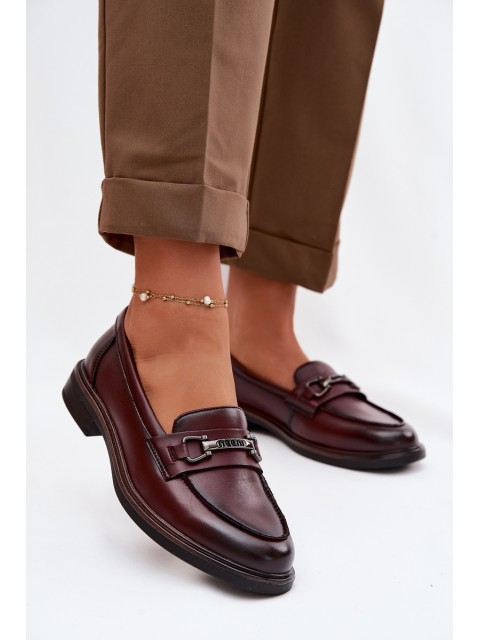 Leather Women's Moccasins Vinceza 39983 Burgundy 2