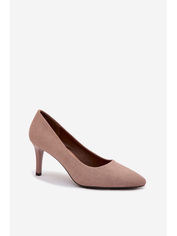Eco Suede Heels Sergio Leone 1336 Light Brown