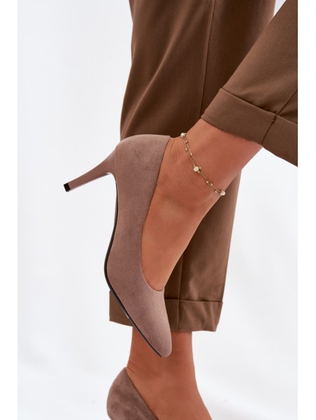 Eco Suede Heels Sergio Leone 1336 Light Brown