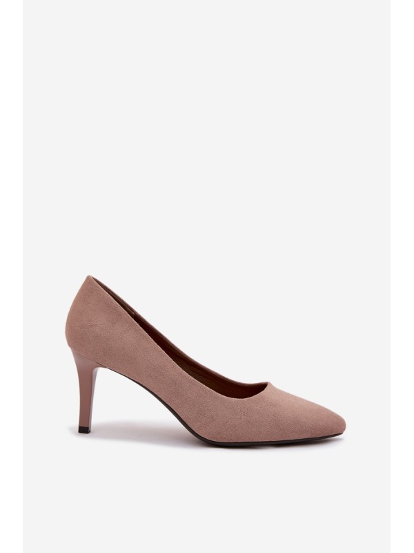 Eco Suede Heels Sergio Leone 1336 Light Brown