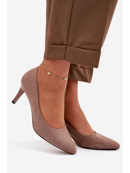 Eco Suede Heels Sergio Leone 1336 Light Brown