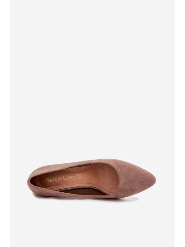 Eco Suede Heels Sergio Leone 1336 Light Brown