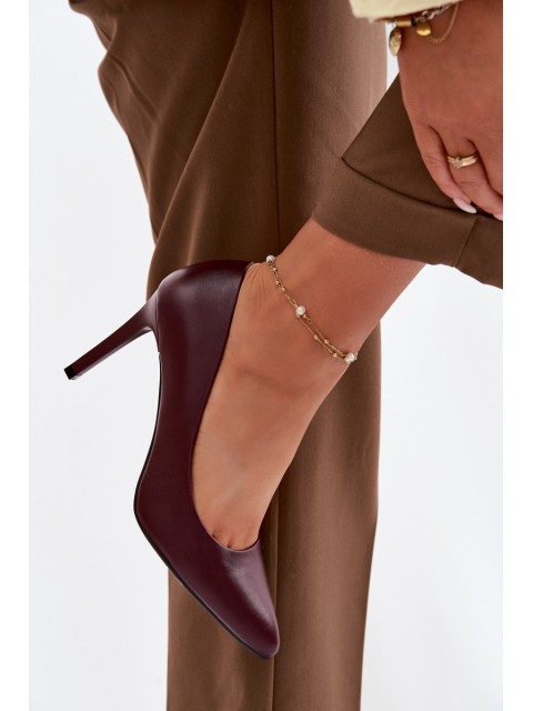 Eco Leather Heels Sergio Leone 1339 Burgundy