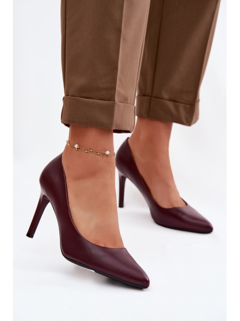 Eco Leather Heels Sergio Leone 1339 Burgundy 2