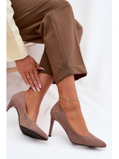 Eco Suede Heels Sergio Leone 1339 Light Brown