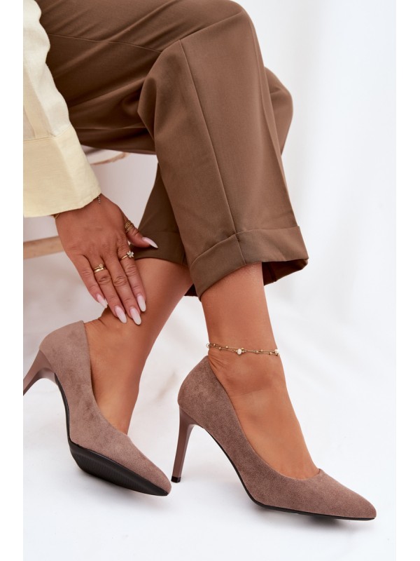 Eco Suede Heels Sergio Leone 1339 Light Brown