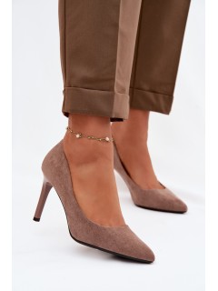 Eco Suede Heels Sergio Leone 1339 Light Brown 2