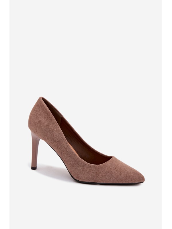 Eco Suede Heels Sergio Leone 1339 Light Brown