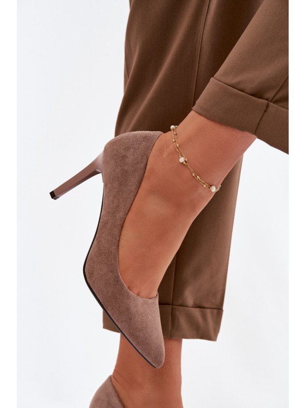 Eco Suede Heels Sergio Leone 1339 Light Brown