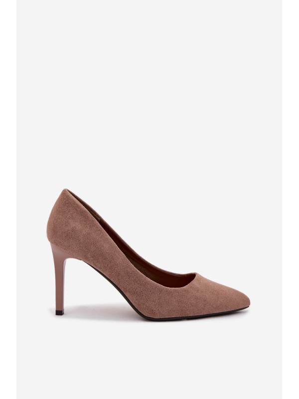 Eco Suede Heels Sergio Leone 1339 Light Brown