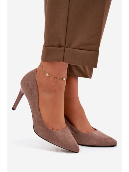 Eco Suede Heels Sergio Leone 1339 Light Brown