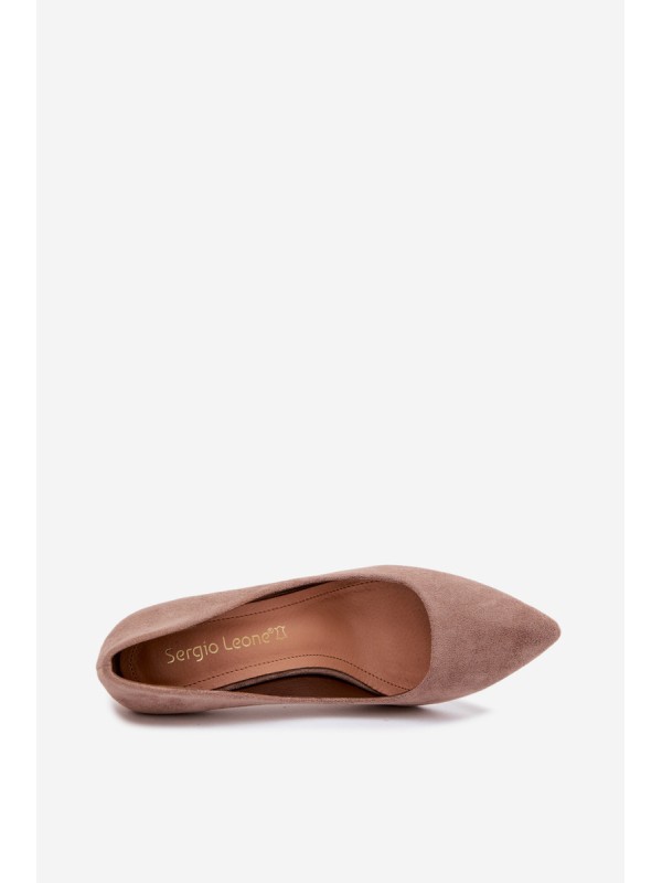 Eco Suede Heels Sergio Leone 1339 Light Brown