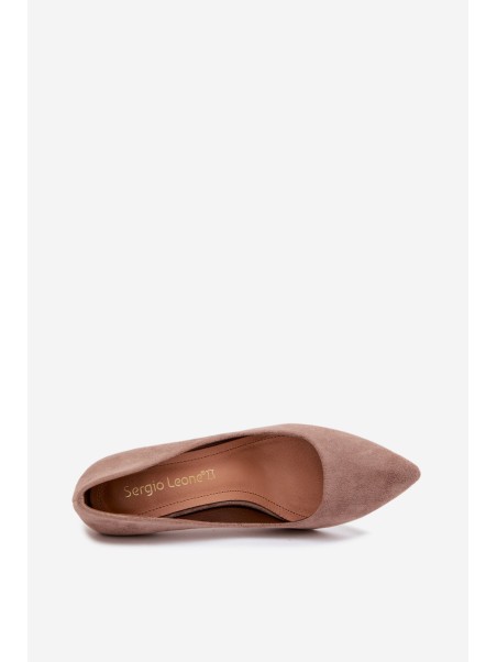 Eco Suede Heels Sergio Leone 1339 Light Brown