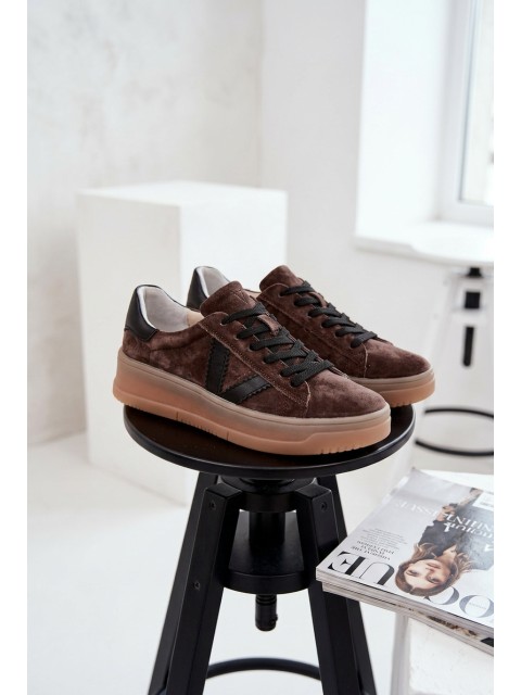 Women's Sneakers Vinceza 79597 on Platform Brown 2
