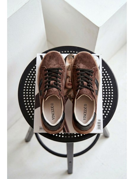 Moteriški sportbačiai Vinceza 79597 su platforma, rudi