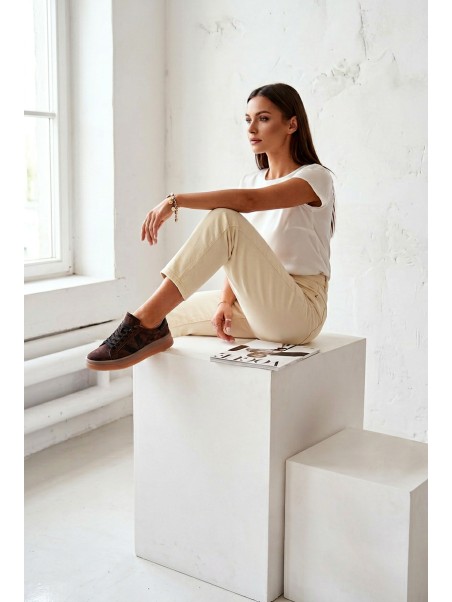 Moteriški sportbačiai Vinceza 79597 su platforma, rudi