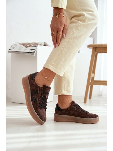 Moteriški sportbačiai Vinceza 79597 su platforma, rudi