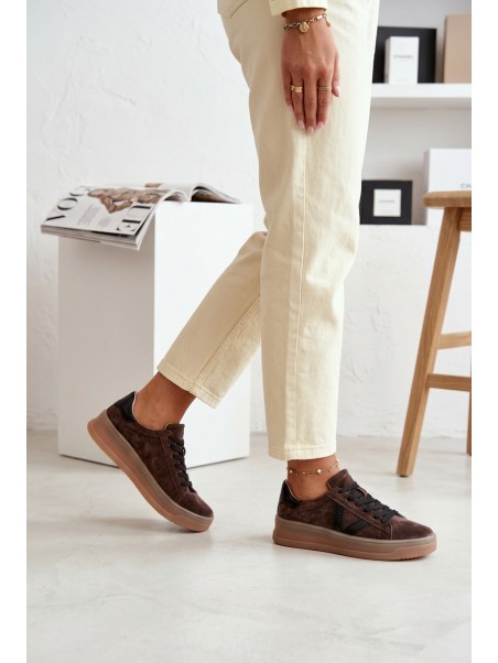 Moteriški sportbačiai Vinceza 79597 su platforma, rudi