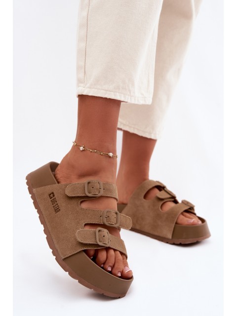 Women's Thick Platform Sandals With Straps Big Star TT274530 Camel 2