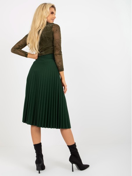 Sijonas-DHJ-SD-9533.80P-tamsiai žalias