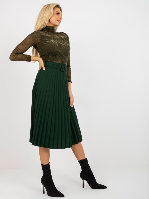 Sijonas-DHJ-SD-9533.80P-tamsiai žalias 2