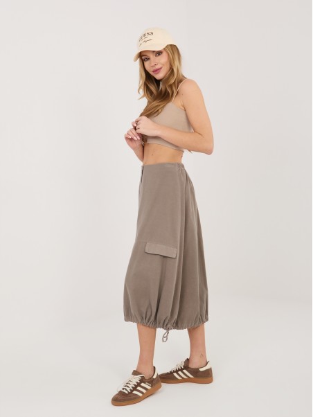 Sijonas-IT-SD-FL10158.94-tamsiai smėlio spalvos