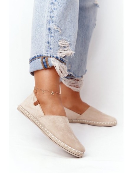 Moteriškos aksominės Espadrilles Beige Vulcano