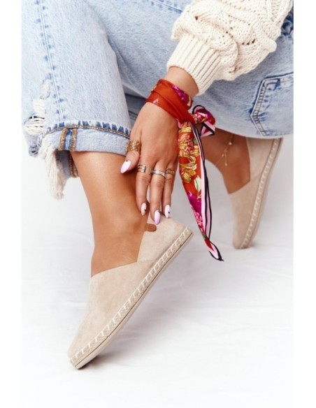 Moteriškos aksominės Espadrilles Beige Vulcano