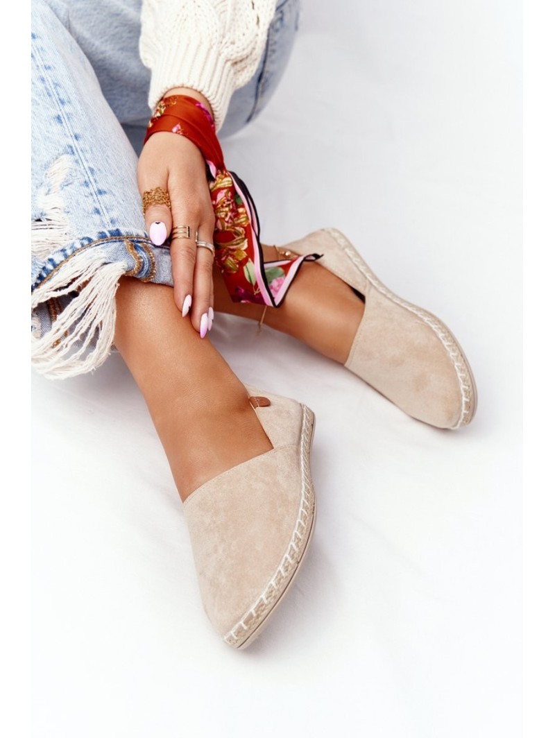 Moteriškos aksominės Espadrilles Beige Vulcano