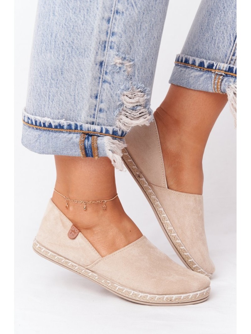 Moteriškos aksominės Espadrilles Beige Vulcano