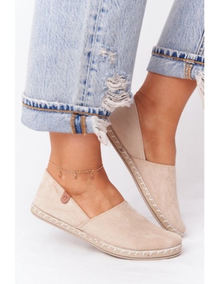 Moteriškos aksominės Espadrilles Beige Vulcano