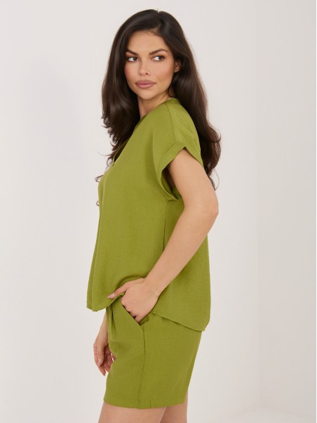 Palaidinė-D60103M11235B3-alyvuogių spalvos