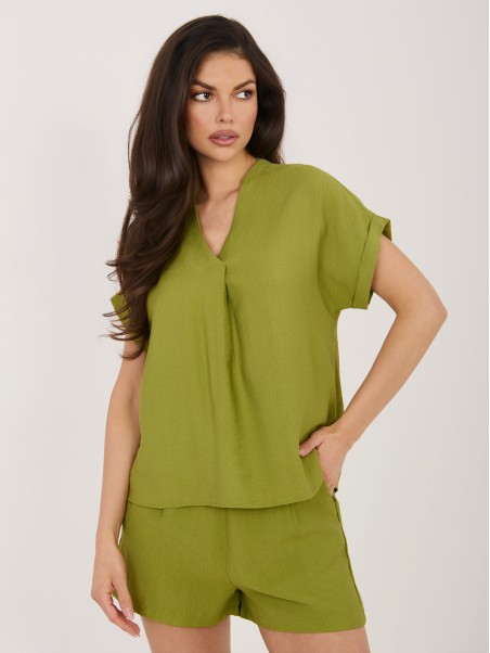 Palaidinė-D60103M11235B3-alyvuogių spalvos