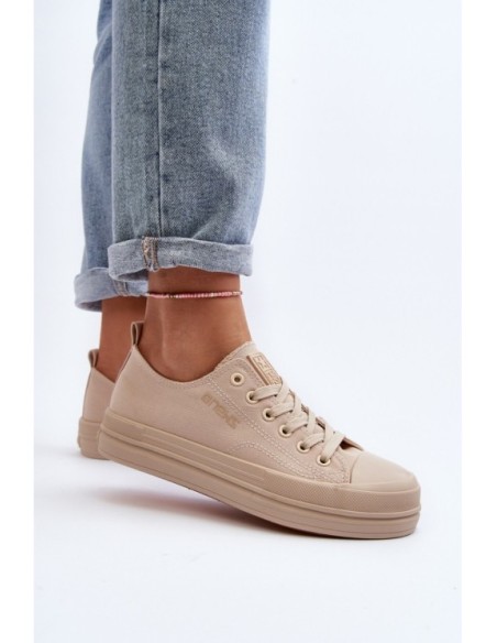 Women's Beige Fabric Sneakers Staneva