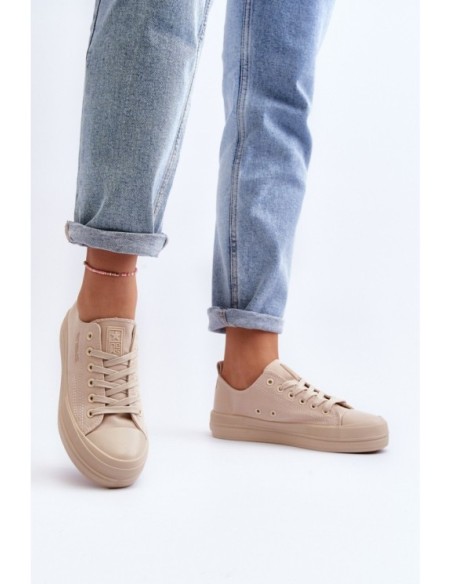 Women's Beige Fabric Sneakers Staneva