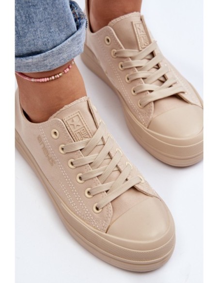 Women's Beige Fabric Sneakers Staneva