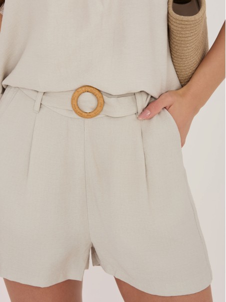 Šortai-D60103M62612KA2-šviesiai smėlio spalvos